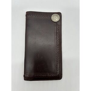 Silver Creek Classics Men's Brown Leather Rodeo Wallet w/Buffalo Nickle Concho
